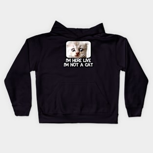 IM HERE LIVE IM NOT A CAT FUNNY Kids Hoodie